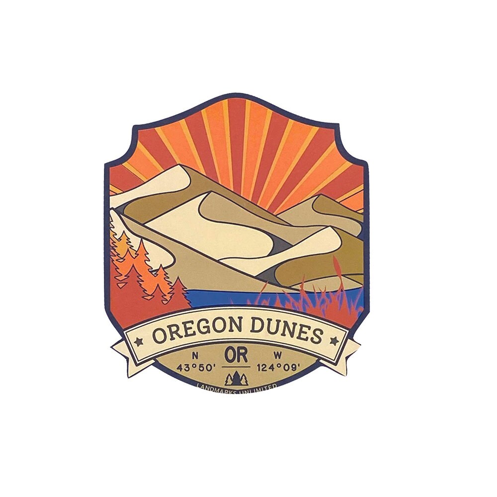 Landmarks Unlimited, Oregon, Natural Wonders, 4", Sticker, Oregon Dunes